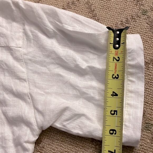 Red Berry white linen flowy boho buttonfront top NWOT L - Picture 11 of 12